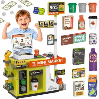 Žaislinė savitarnos kasa | Mini Market su priedais | WOOPIE 100321 Žaislinė savitarnos kasa | Mini Market su priedais | WOOPIE 100321