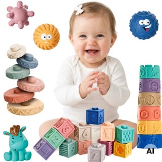 Minkštos sensorinės kaladėlės | 27 detalių rinkinys | WOOPIE BABY 100383 Minkštos sensorinės kaladėlės | 27 detalių rinkinys | WOOPIE BABY 100383