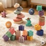 Minkštos sensorinės kaladėlės | 27 detalių rinkinys | WOOPIE BABY 100383