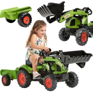 Minamas traktorius su priekaba ir krautuvu | žalias, Claas Arion 410 | FALK 2040ML