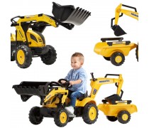 Minamas traktorius | Komatsu su ekskavatoriumi ir priekaba | Falk 2076N