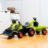 Paspiriama mašinėlė - traktorius | Baby Claas su ekskavatoriumi ir priekaba | Falk 312N
