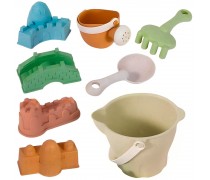 Smėlio žaislų rinkinys kibirėlyje | Organinis Green | Woopie 43377