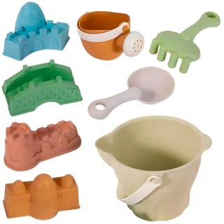 Smėlio žaislų rinkinys kibirėlyje | Organinis Green | Woopie 43377