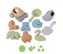 Smėlio žaislų rinkinis su mašinėle | 10 dalių biologiškai skaidus | Woopie 43445