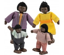 Medinių lėlių šeima | Tamsiaodė 4 vnt. | Viga 44255