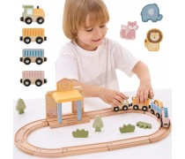 Medinis traukinių rinkinys | PolarB 30 detalių | Viga 44257n