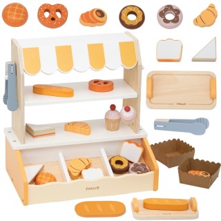 Žaislinė kepyklėlė | Medinis stendas su 16 priedų | VIGA 44296 Žaislinė kepyklėlė | Medinis stendas su 16 priedų | VIGA 44296