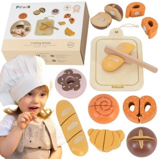 Medinis pusryčių rinkinys pjaustymui | PolarB mažasis kepėjas | Viga 44297 Medinis pusryčių rinkinys pjaustymui | PolarB mažasis kepėjas | Viga 44297