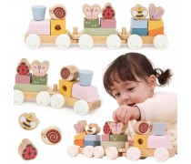 Lavinamasis medinis traukinukas | 18 detalių | VIGA 44313