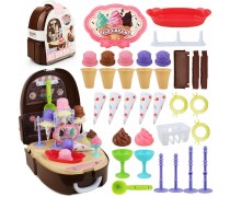 Žaislinė ledainė ir konditerio rinkinis | kuprinė su 36 priedais | Woopie 44626