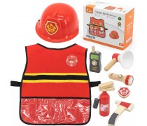 Ugniagesio rinkinys | su liemene ir mediniais priedais | Viga 44714 Ugniagesio rinkinys | su liemene ir mediniais priedais | Viga 44714