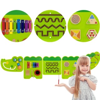 Sensorinė manipuliacinė lenta | Krokodilas Montessori FSC | VIGA 44755 Sensorinė manipuliacinė lenta | Krokodilas Montessori FSC | VIGA 44755