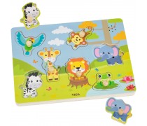Lavinamoji medinė dėlionė su garsais | Egzotiniai gyvūnai | Viga 44759 Lavinamoji medinė dėlionė su garsais | Egzotiniai gyvūnai | Viga 44759