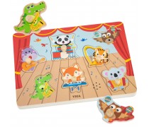 Medinė dėlionė | Su garsais | Muzikuojantys gyvūnai | Viga 44760