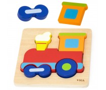Medinė dėlionė | Montessori | Traukinys | Viga 44783