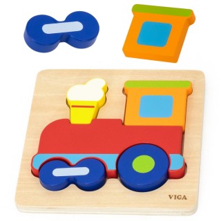 Medinė dėlionė | Montessori | Traukinys | Viga 44783