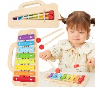 Medinis ksilofonas | Vaivorykštės spalvų 8 tonų | Viga 44793 Medinis ksilofonas | Vaivorykštės spalvų 8 tonų | Viga 44793