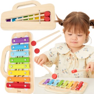 Medinis ksilofonas | Vaivorykštės spalvų 8 tonų | Viga 44793 Medinis ksilofonas | Vaivorykštės spalvų 8 tonų | Viga 44793