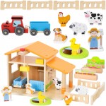 Medinė ferma | su sodu ir traktoriumi | VIGA 44804