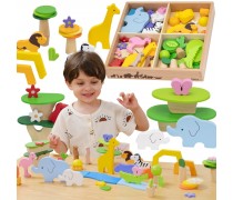 Medinės kaladėlės | Spalvotos tropikų pasakos, 55 vnt. | VIGA 44820 Medinės kaladėlės | Spalvotos tropikų pasakos, 55 vnt. | VIGA 44820