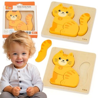 Medinė dėlionė | Rudas kačiukas | Viga 44840