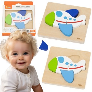 Medinė dėlionė | Spalvotas lėktuvas | Viga 44841