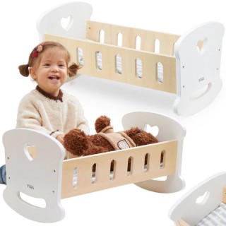 Medinis lėlių lopšys | su širdele | Viga 44850 Medinis lėlių lopšys | su širdele | Viga 44850