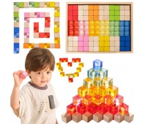 Medinės sensorinės kaladėlės | skaidrios, spalvotos, Montessori | Viga 44888 Medinės sensorinės kaladėlės | skaidrios, spalvotos, Montessori | Viga 44888