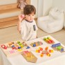 Medinės sensorinės kaladėlės | skaidrios, spalvotos, Montessori | Viga 44888