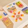 Medinės sensorinės kaladėlės | skaidrios, spalvotos, Montessori | Viga 44888
