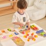 Medinės sensorinės kaladėlės | skaidrios, spalvotos, Montessori | Viga 44888