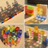 Medinės sensorinės kaladėlės | skaidrios, spalvotos, Montessori | Viga 44888