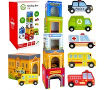 Lavinamasis kaladėlių bokštas | Miestas ir transporto priemonės Green | Woopie 45029 Lavinamasis kaladėlių bokštas | Miestas ir transporto priemonės Green | Woopie 45029