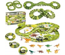 Žaislinė automobilių trasa | XXL Dinozaurai 240 detalių | WOOPIE 45630