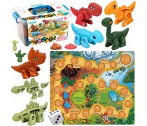Konstruktorius ir stalo žaidimas 2-in-1 | Dinozaurai, 46 dalys | Woopie 46644 Konstruktorius ir stalo žaidimas 2-in-1 | Dinozaurai, 46 dalys | Woopie 46644