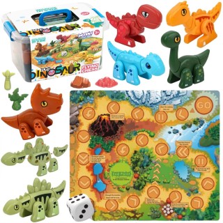 Konstruktorius ir stalo žaidimas 2-in-1 | Dinozaurai, 46 dalys | Woopie 46644