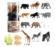 Laukinių gyvūnų figūrėlių rinkinys | 16 dalių | Woopie 47078