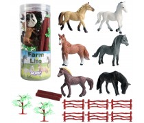 Arklių figūrėlių rinkinys | 16 dalių | Woopie 47085 Arklių figūrėlių rinkinys | 16 dalių | Woopie 47085