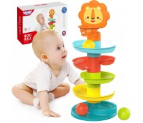 Kamuoliukų trasa - bokštas | 5 lygių čiuožykla su liūtuku | Woopie 47207 Kamuoliukų trasa - bokštas | 5 lygių čiuožykla su liūtuku | Woopie 47207