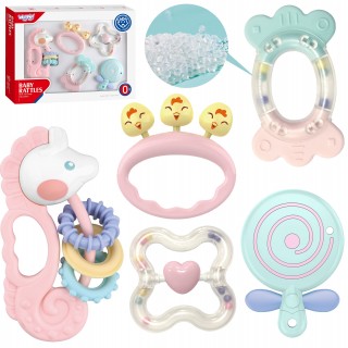 Sensorinių kramtukų ir barškučių rinkinys | 5 vnt. | Woopie 47719