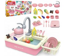 Žaislinė kriauklė ir viryklė 2in1 | su bėgančiu vandeniu ir priedais | Woopie 50582