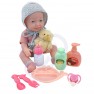 Lėlė kūdikis su priedais | 36 cm su meškiuku ir maitinimo rinkiniu | Woopie 50988