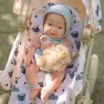 Lėlė kūdikis su priedais | 36 cm su meškiuku ir maitinimo rinkiniu | Woopie 50988