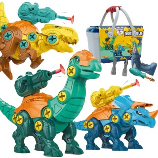 Surenkami dinozaurai | lagaminėlis su gręžtuvu ir atsuktuvu | WOOPIE 51664