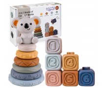 Minkštos sensorinės kaladėlės ir piramidė | 3in1 Koala | Woopie 51718 Minkštos sensorinės kaladėlės ir piramidė | 3in1 Koala | Woopie 51718