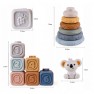 Minkštos sensorinės kaladėlės ir piramidė | 3in1 Koala | Woopie 51718