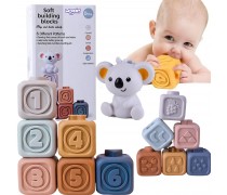 Sensorinės kaladėlės ir kramtukas 2in1 | Minkšta piramidė su skaičiais | Woopie 51725