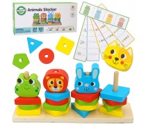 Montessori dėlionė - gyvūnų piramidė | Medinė, Green serija | Woopie 51961