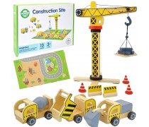 Medinė statybų aikštelė 5in1 | su XXL kranu | Woopie 51978